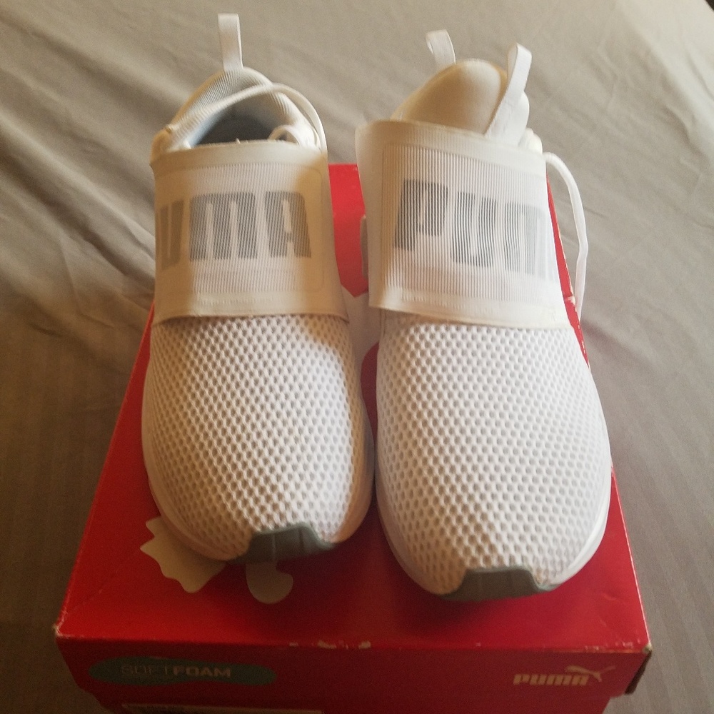Puma white trendy sneakers women's size 9.5